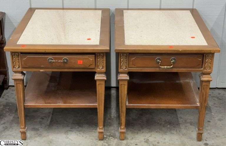 Pair of End Tables 20x27x22" Mineral Insert Top image