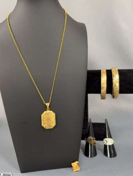 Gold Filled Jewelry Group - 6pcs - 3" of largest piece image