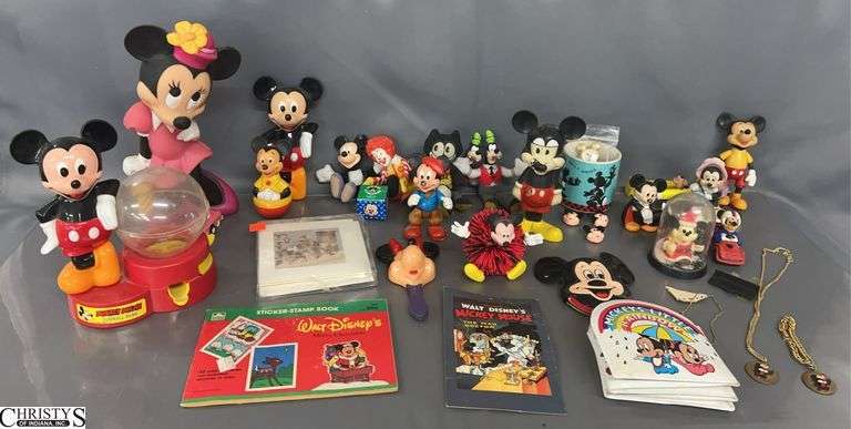 Assorted Mickey and Minnie Mouse Character Memorabilia - 10.5" of largest - some wear image
