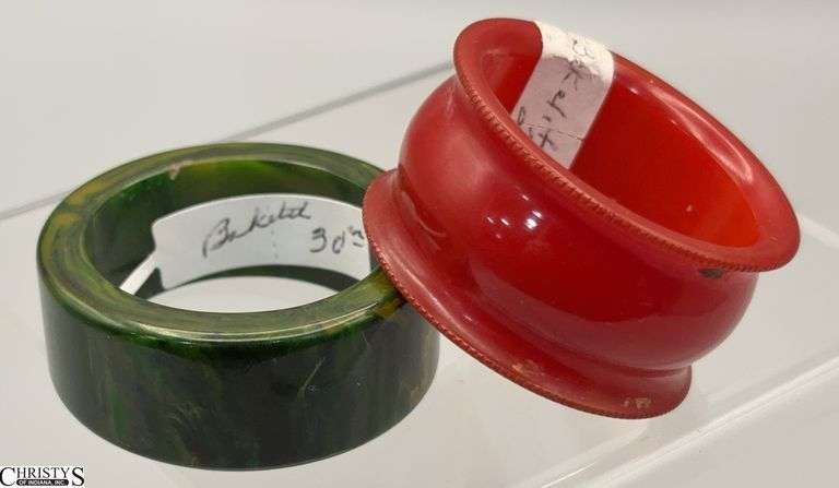 2 Bakelite Napkin Rings 2" Round image
