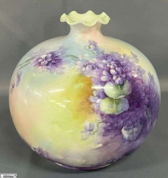 Belleek Willets Hand Painted Porcelain Vase - 6" image