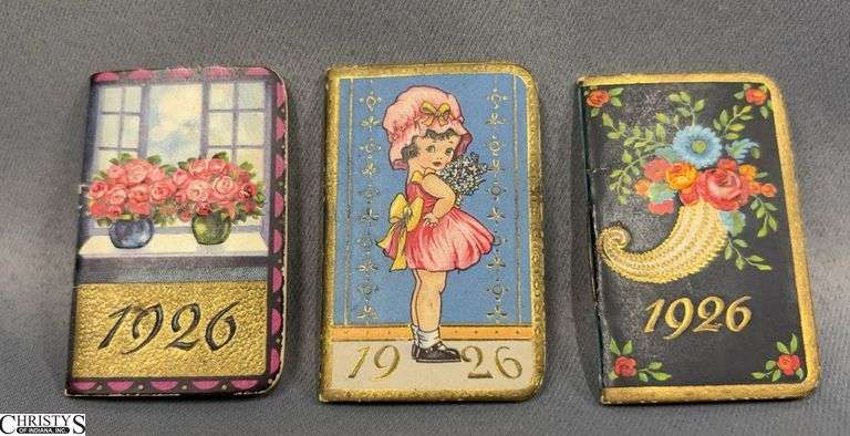 3 1926 German Miniature Daily Pocket Calendars - 2" of each image