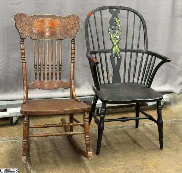 Rocking Chair, and Accent Chair Both Showing Wear and Need Cleaned image