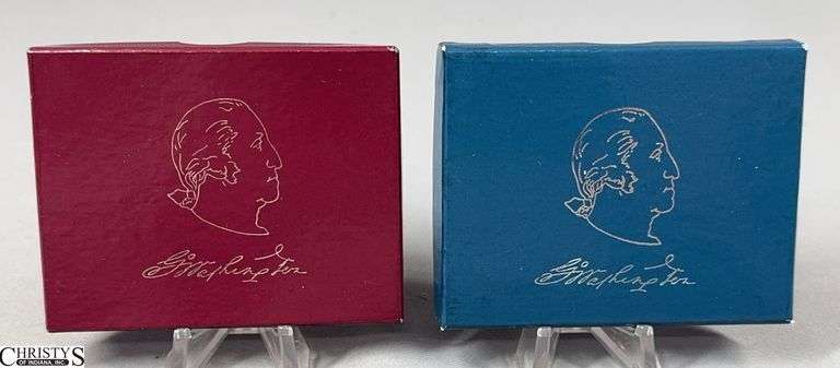 1982 George Washington Commemorative Half Dollars Proof and Uncirculated in Display Boxes image