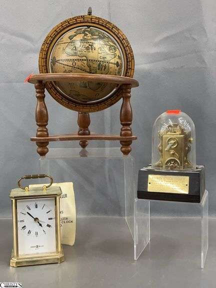 Desk Decor Globe, Howard Miller Desk Clock and Edison Stock Ticker, Tallest 11" image