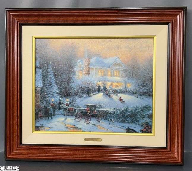 "Placerville Victorian Christmas II" Signed Thomas Kinkade Giclee on Canvas - 29" x 24" of frame image