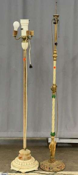 Pair of Floor Lamps No Shades Tallest 63" image