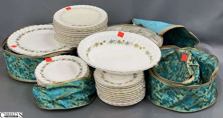 49pcs of Royal Doulton Piedmont Dishes, Service for 12, With One Oblong Vegetable Bowl, In Zippered Cases, Dinner Plate 10.5" image