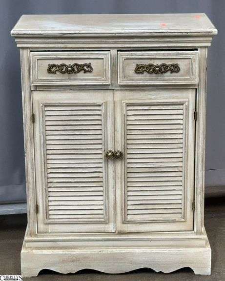 2 Drawer 2 Door Accent Cabinet 24x12x32 Needs Cleaned image