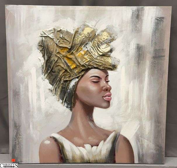 Large African Motif Decorator Wall Art - 39" x 39" image