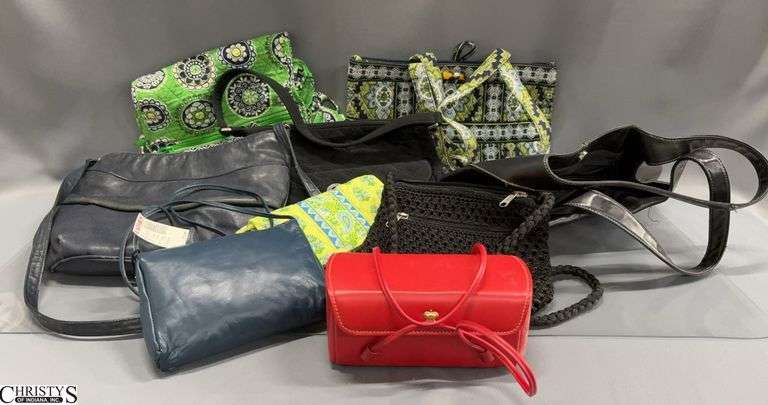 5 Ladies Handbags - Vera Bradley and Others - 13" x 9" - 20" drop of handle - some wear image