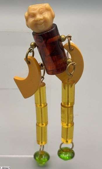 Bakelite, Articulated Figural Pin 4.5" Tall image