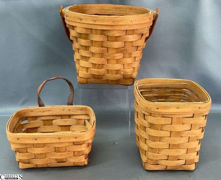 3 Longaberger Baskets - 8" x 6" of largest image