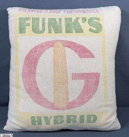 Funk's Hybrid Seed Bag Throw Pillow - 14" x 14" image