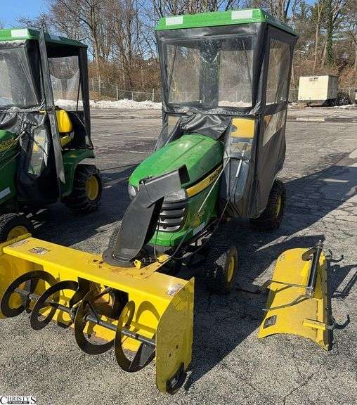 John Deere X300 Tractor with Snowblower and Blade Attachments. Dead Battery Will Jump Start But Shuts Off When Battery Pack Looses Power image