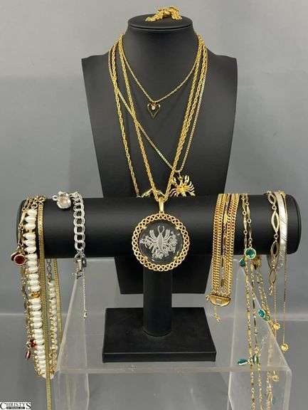 Ladies Assorted Costume Jewelry - Earrings, Necklaces, Hair Clips, Misc - 8" longest chain image