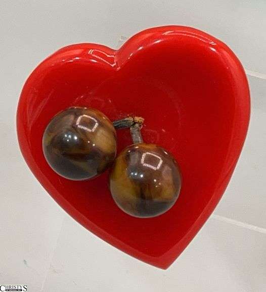 J.L. Foltz Signed Bakelite Heart 3.5" Tall image