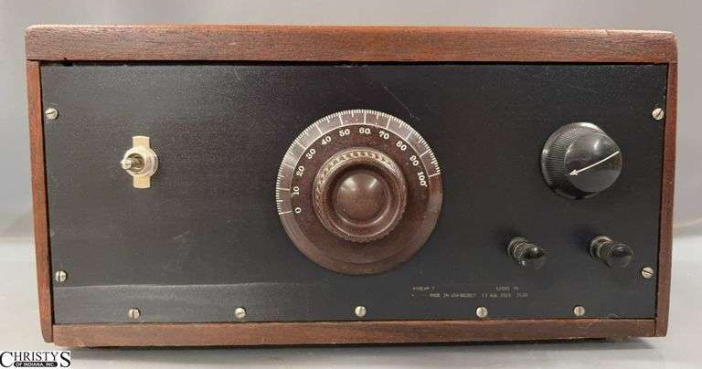 Vintage Battery Set One Tube Radio Wood Case - 12" x 8" 6.5" image