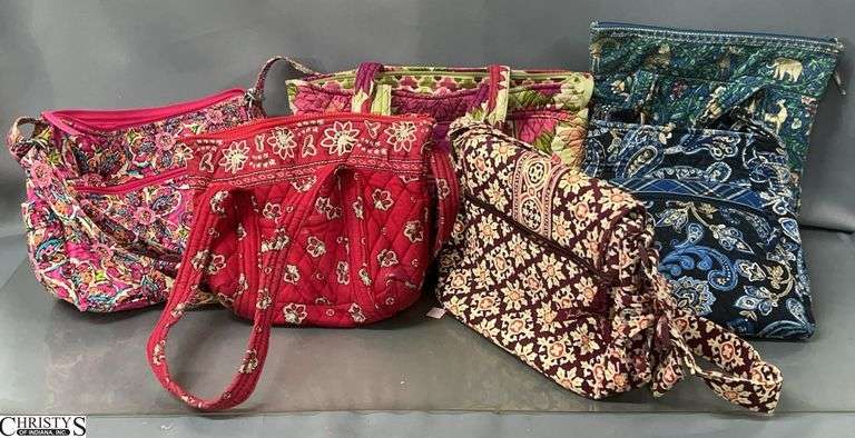 6 Vera Bradley Ladies Handbags - 12" x 9" - some wear/damage image