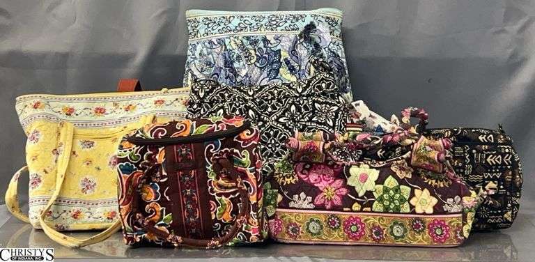9 Ladies Handbags, Vera Bradley and Others  - 15" x 12" of largest - some wear image