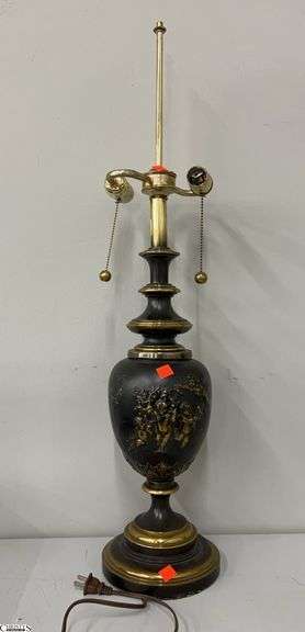 Double Light Brass Style  Table Lamp 32" image