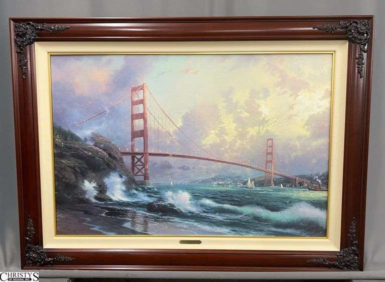 "Golden Gate Bridge, San Francisco" Thomas Kinkade - 44" x 32" of frame image