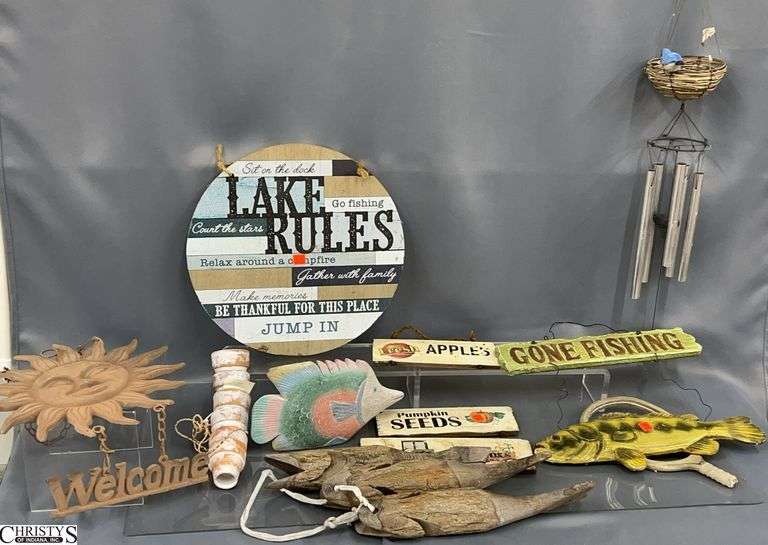 Lake Like, Fishing Decor, Wind Chimes, Fish, Farmhouse, Drift Wood Fish image