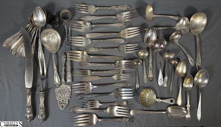 Assorted Ornate Silverplate Serving Utensils - Approx 42 pcs - 14" of largest pieces image