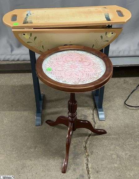 2 Small Side Tables - 24" x 24" of largest - some wear image