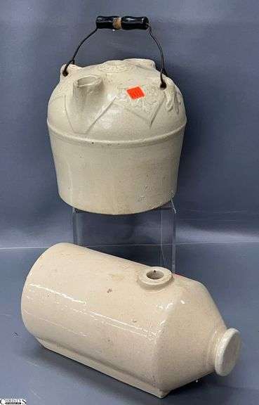 Crock Pitcher with Handle, and Stone Ware Crock 11.5" image