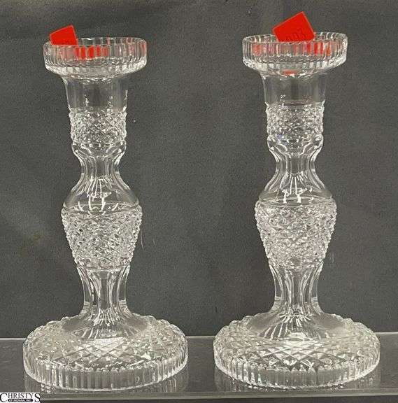 Pair of Vintage Waterford "Alana" Candle Holders 8" image
