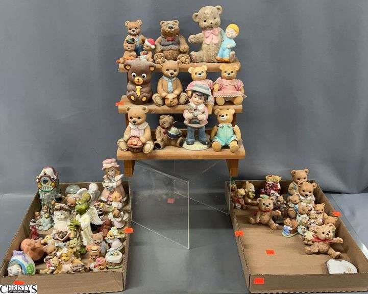 Assorted Figurines - Bears, Angels, Misc - 6" of largest - would benefit from a cleaning image