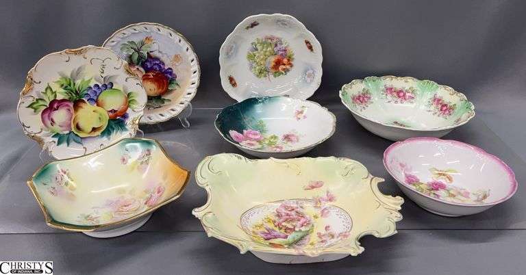 8 China Bowls and Plates - Imperial Austria, Bavarian, and German - 10" D of largest image