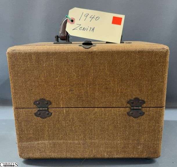 1940 Zenith Airplane Cloth Portable Radio - 12" x 9" x 8" image