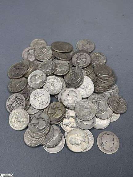 1916 Barber Quarter and 111 Silver Quarters image