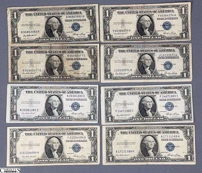 8 Series 1935 E $1 Silver Certificates (Priest - Humphrey) image