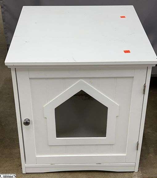 White Pressboard Litterbox Cabinet 19x20x21 image
