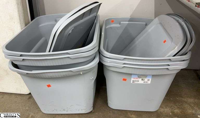 6 Grey 18ga Totes 5 Lids image