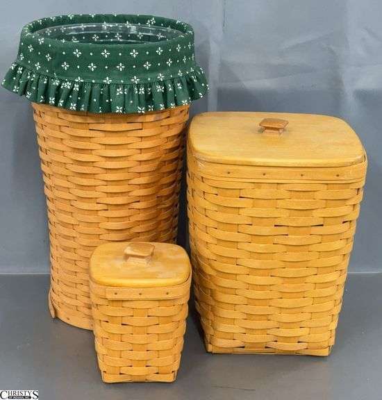 3 Longaberger Baskets - 10" x 18" of largest image