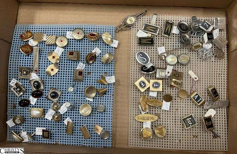 Mens Vintage Cufflinks, and Tie Clips, Accessories, Swank, and Other Makers, One is Marked Sterling image