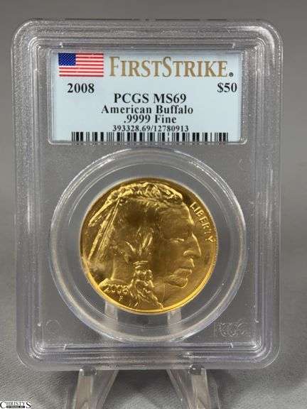 2008 $50 Gold American Buffalo .9999 Fine PCGS MS69 image