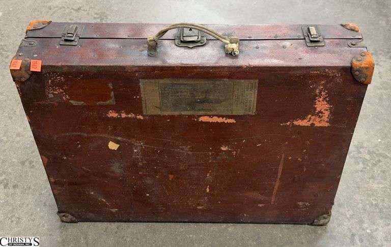 Fitch and Company Fitch Calendar Co Louisville & Chicago Travel Case - missing handle, some wear - 25" x 18" x 6" image