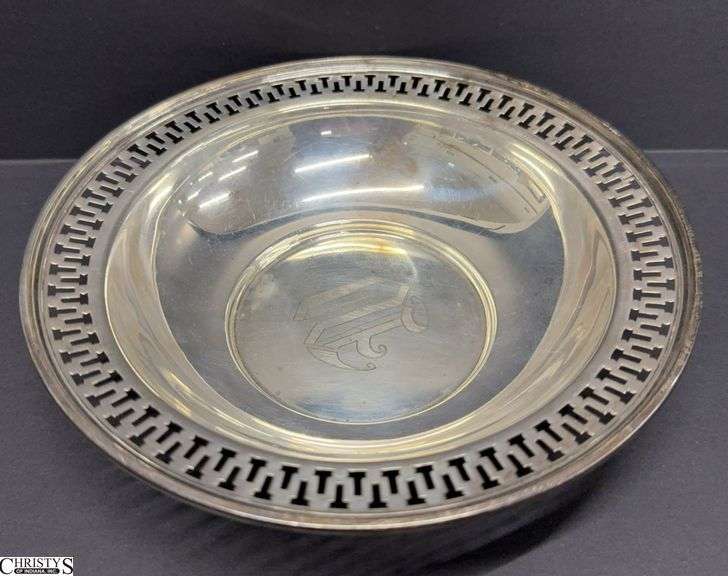 Sterling Bowl Monogramed 7" Round image