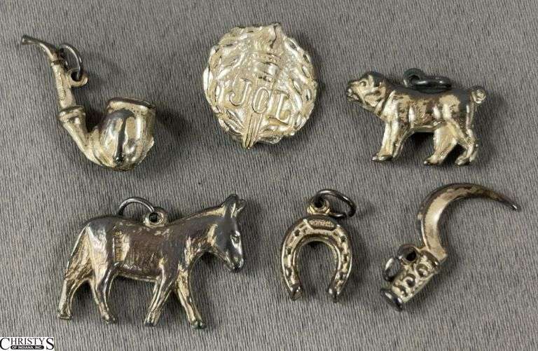 6 Sterling Silver Charms - .5 of largest image
