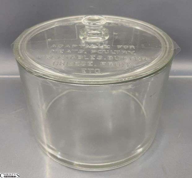 Sanitary Glass Round Refrigerator Jar - 8" x 5.5" image