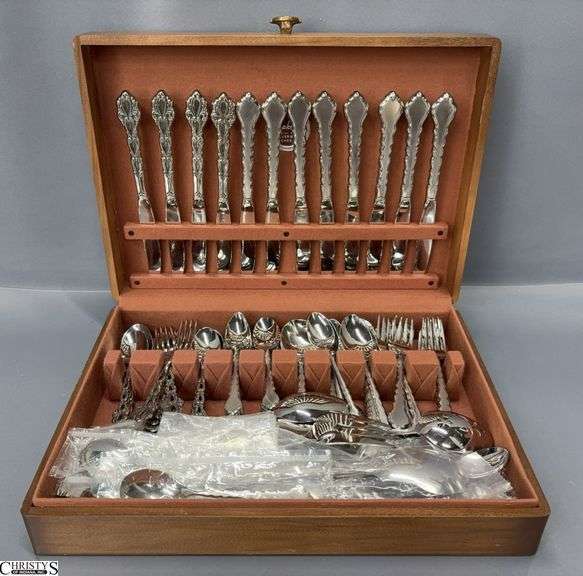 2 Sets of Oneida Community Stainless Flatware in Case, Some Unopened, Tea Spoons, Slotted, Grapefruit image