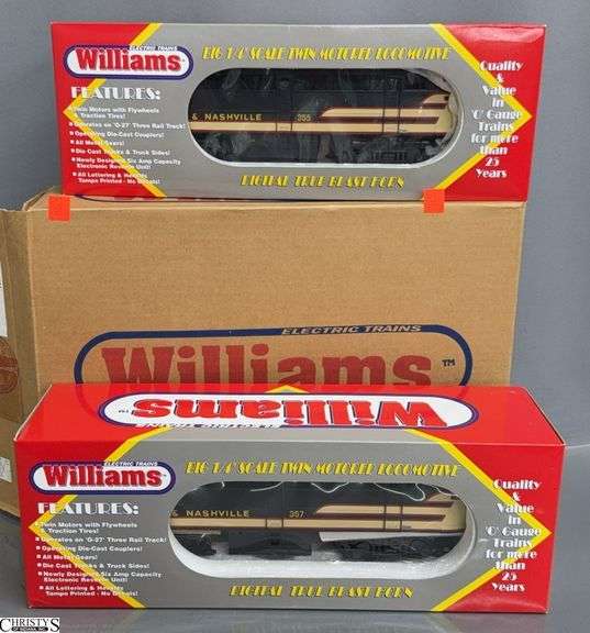 2 Williams Electric Train O Gauge Locomotive NIB - Approx 12" of each image