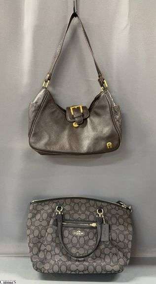 Ladies Coach Monogram and Etienne Aigner Handbags - 13" x 9" of Coach - 20" drop of handle image