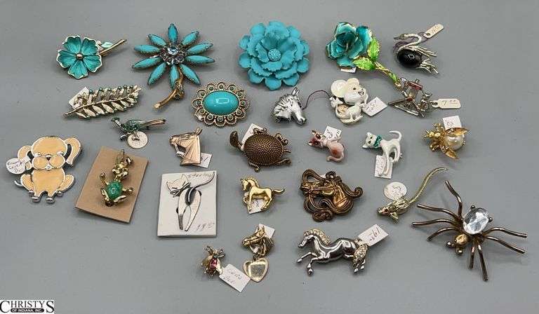 Variety of Pins, Horses, Animals, Turquoise Colors, Enameled, Sarah Cov, Pastelli, DeNicola image