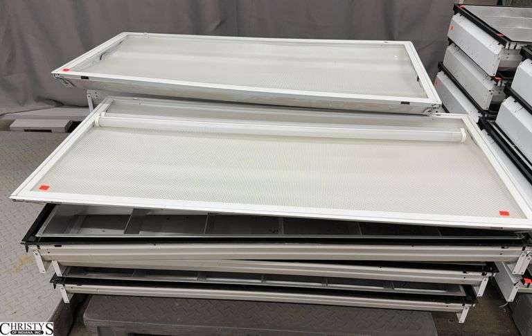 Skid of Over Head Florescent Light Fixtures - 48" X 24" approx of each - SKID NOT INCLUDED image